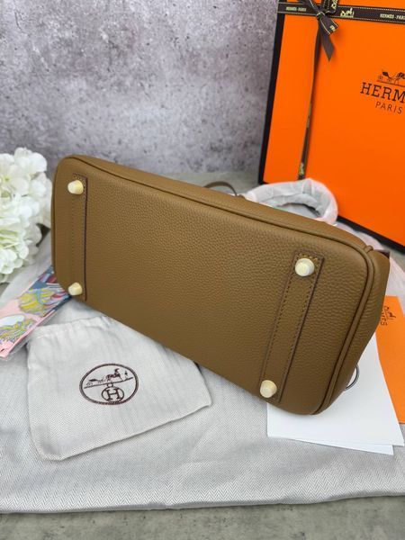 Сумка в стилі Hermes Birkin Brown Gold  P15015 фото