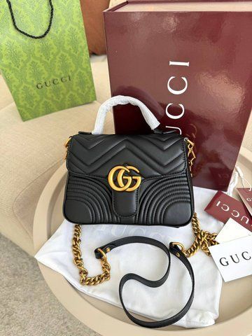 Сумка в стилі Gucci Marmont Black P11037 фото