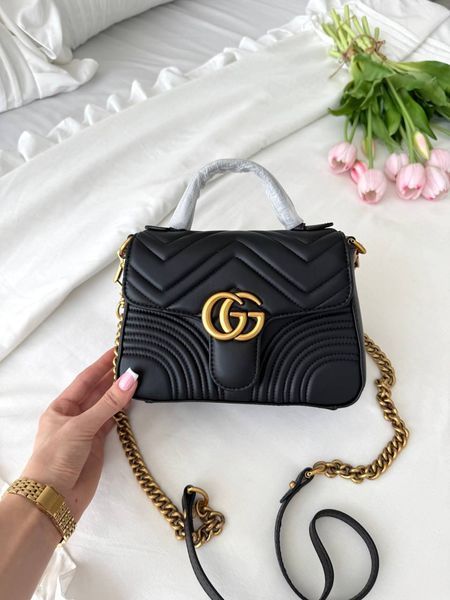 Сумка в стилі Gucci Marmont Black P11037 фото