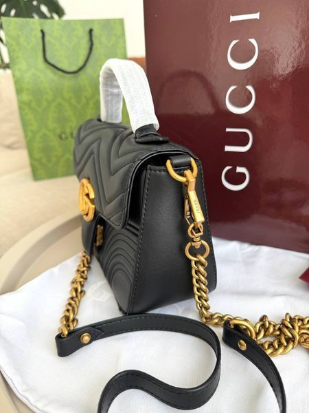 Сумка в стилі Gucci Marmont Black P11037 фото