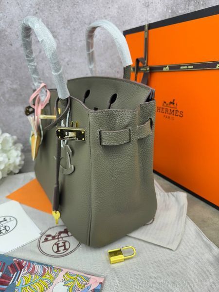 Сумка в стилі Hermes Birkin Grey Gold P15014 фото