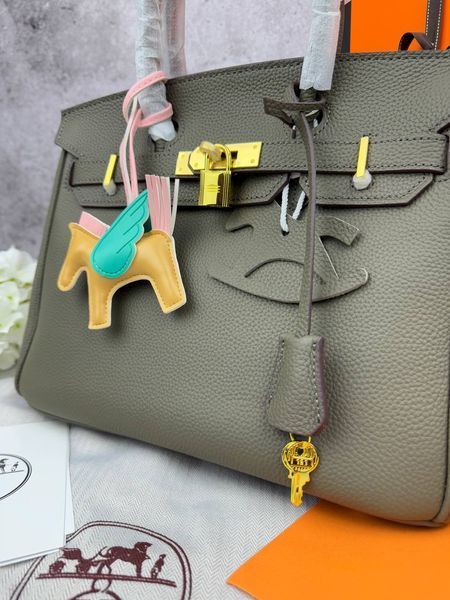 Сумка в стилі Hermes Birkin Grey Gold P15014 фото