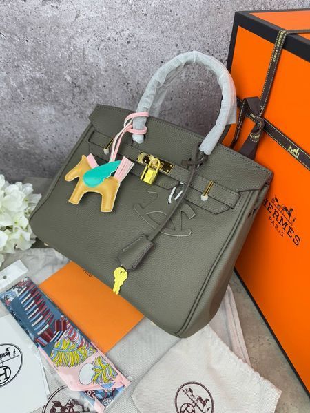 Сумка в стилі Hermes Birkin Grey Gold P15014 фото