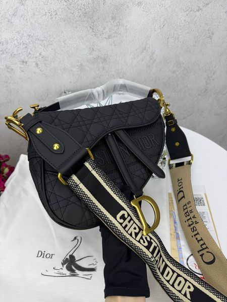 Модель в стилі Dior Saddle Black Logo 25см P6074 фото