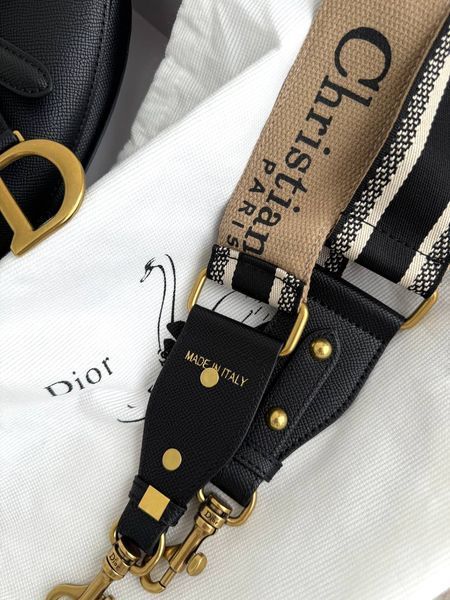 Сумка в стилі Dior mini Saddle Black Texture P6061 фото