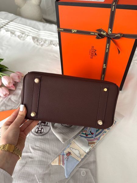 Сумка в стилі  Hermes Birkin Chocolate Gold P15052 фото