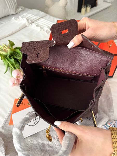Сумка в стилі  Hermes Birkin Chocolate Gold P15052 фото