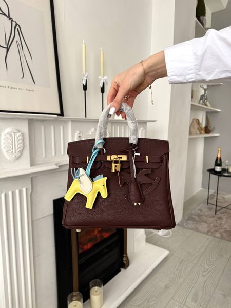 Сумка в стилі  Hermes Birkin Chocolate Gold P15052 фото