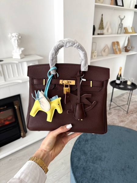 Сумка в стилі  Hermes Birkin Chocolate Gold P15052 фото