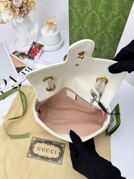 Сумка в стилі Gucci Marmont Medium Milk P11030 фото