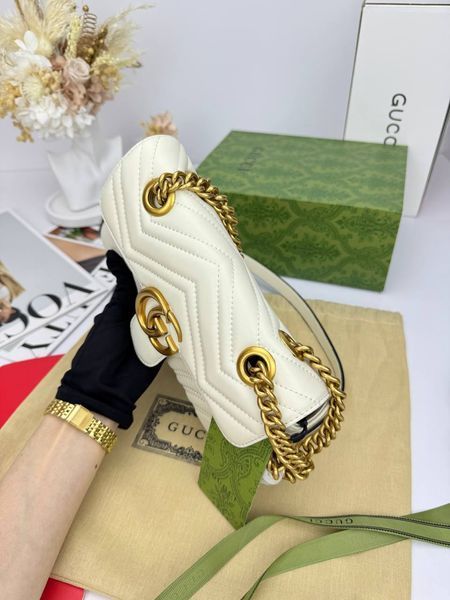 Сумка в стилі Gucci Marmont Medium Milk P11030 фото