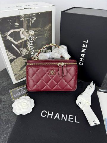 Модель в стилі Chanel Burgundy Gold (з дзеркалом) 17 см P10031 фото