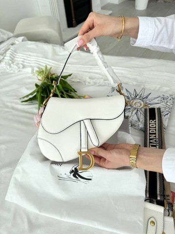 Сумка в стилі Dior mini Saddle White Texture P6065 фото
