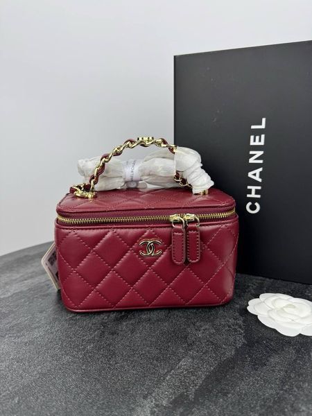 Модель в стилі Chanel Burgundy Gold (з дзеркалом) 17 см P10031 фото