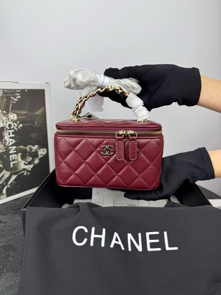 Модель в стилі Chanel Burgundy Gold (з дзеркалом) 17 см P10031 фото