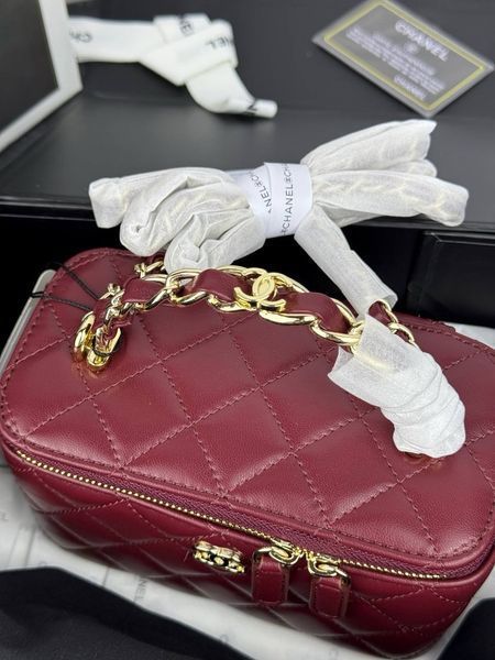 Модель в стилі Chanel Burgundy Gold (з дзеркалом) 17 см P10031 фото