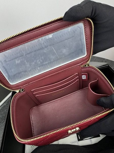 Модель в стилі Chanel Burgundy Gold (з дзеркалом) 17 см P10031 фото