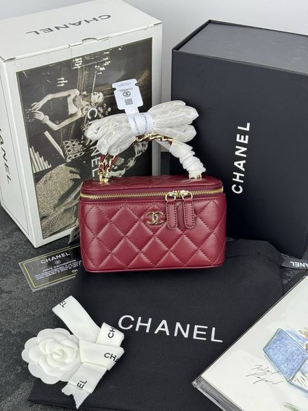Модель в стилі Chanel Burgundy Gold (з дзеркалом) 17 см P10031 фото