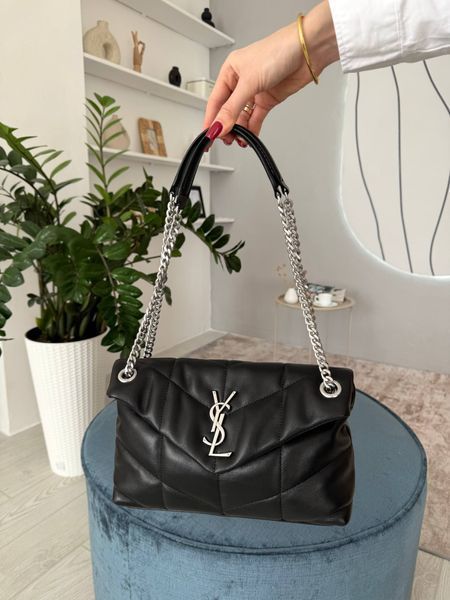 Модель в стилі  Yves Saint Laurent Puffer Black Silver 28см P5064 фото