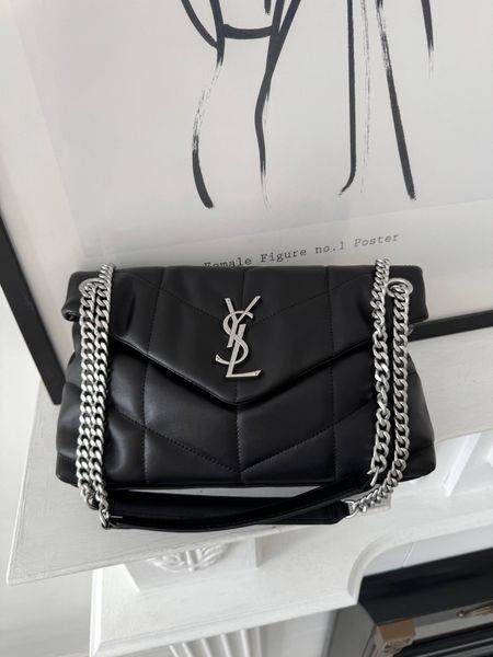 Модель в стилі  Yves Saint Laurent Puffer Black Silver 28см P5064 фото