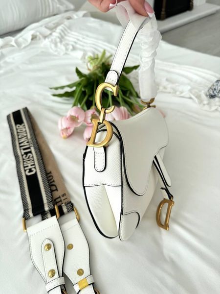 Сумка в стилі Dior mini Saddle White Texture P6065 фото