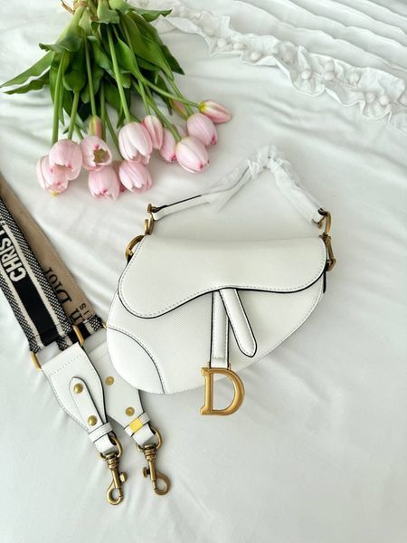Сумка в стилі Dior mini Saddle White Texture P6065 фото