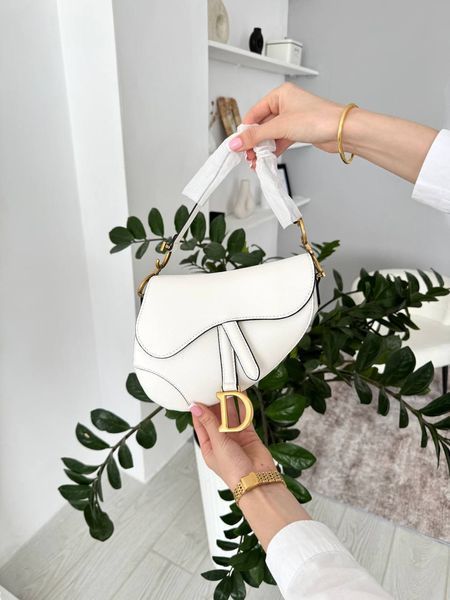 Сумка в стилі Dior mini Saddle White Texture P6065 фото