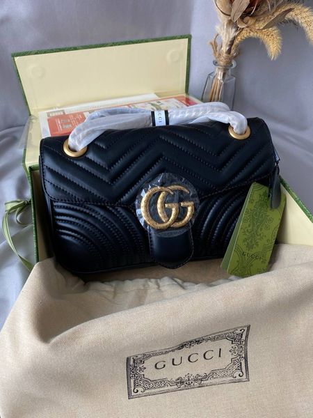 Сумка в стилі Gucci Marmont Black P11004 фото