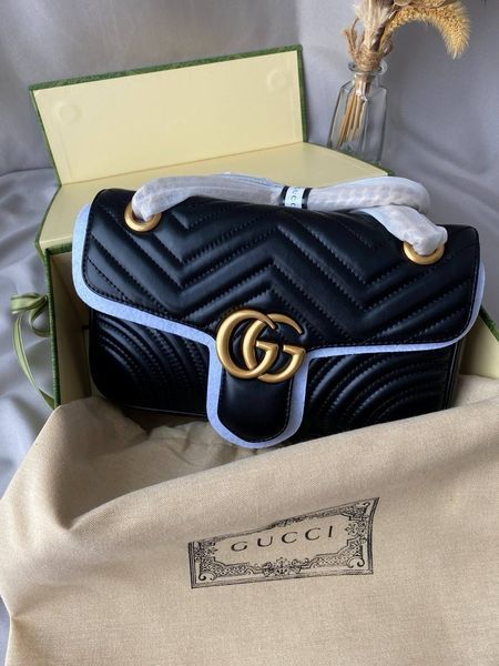 Сумка в стилі Gucci Marmont Black P11004 фото