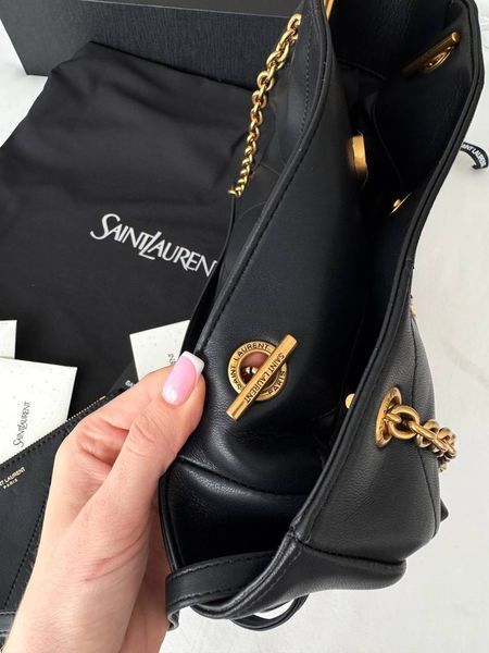 Сумка в стилі  Yves Saint Laurent Jamie Black Gold  P5062 фото