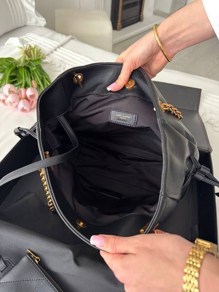Сумка в стилі  Yves Saint Laurent Jamie Black Gold  P5062 фото