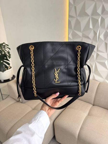 Сумка в стилі  Yves Saint Laurent Jamie Black Gold  P5062 фото