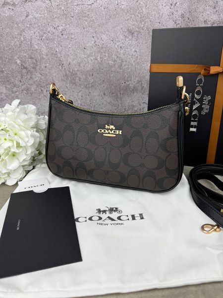 Модель в стилі Coach Black/Brown 24см  P9044 фото