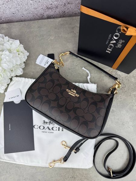 Модель в стилі Coach Black/Brown 24см  P9044 фото