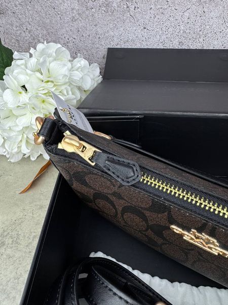 Модель в стилі Coach Black/Brown 24см  P9044 фото