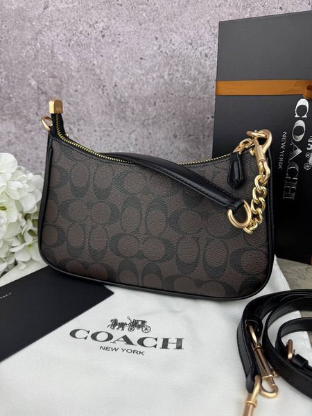 Модель в стилі Coach Black/Brown 24см  P9044 фото