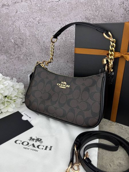 Модель в стилі Coach Black/Brown 24см  P9044 фото