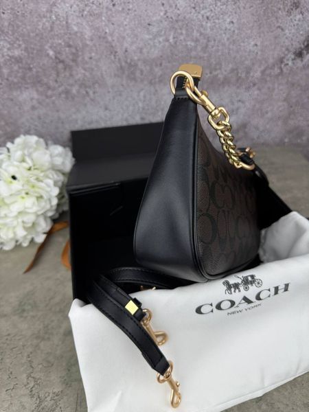 Модель в стилі Coach Black/Brown 24см  P9044 фото