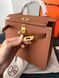Сумка в стилі Hermes Kelly Brown Gold 25 см 	P15050	 фото 6