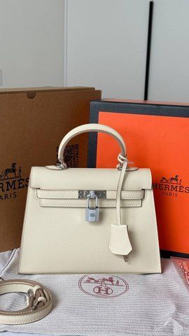 Модель в стилі Hermes Kelly Milk Silver 22см 145-1 фото