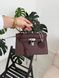 Сумка в стилі Hermes Kelly Chocolate Silver P15035 фото 7