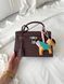 Сумка в стилі Hermes Kelly Chocolate Silver P15035 фото 6