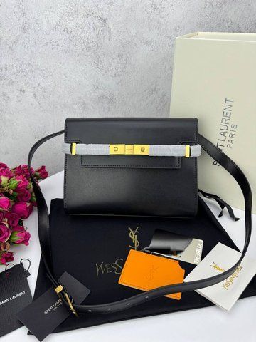 Сумка в стилі Yves Saint Laurent Manhattan Black Gold P5033 фото