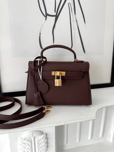 Сумка в стилі Hermes Kelly Chocolate Gold P15034 фото