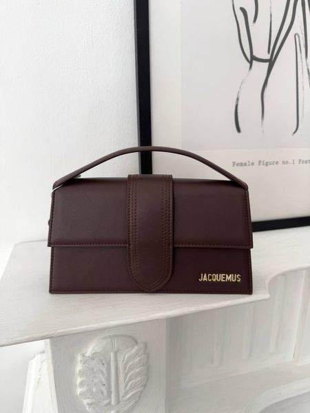 Сумка в стилі Jacquemus Chocolate Gold P12013 фото