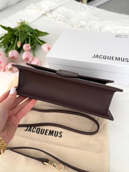 Сумка в стилі Jacquemus Chocolate Gold P12013 фото