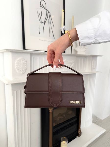 Сумка в стилі Jacquemus Chocolate Gold P12013 фото