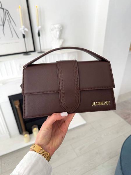 Сумка в стилі Jacquemus Chocolate Gold P12013 фото