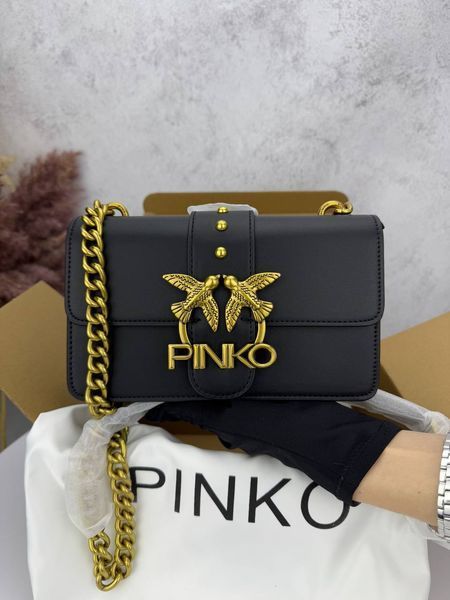 Сумка в стилі Pinko Black Gold Logo P14010 фото