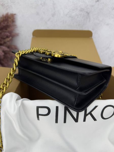 Сумка в стилі Pinko Black Gold Logo P14010 фото
